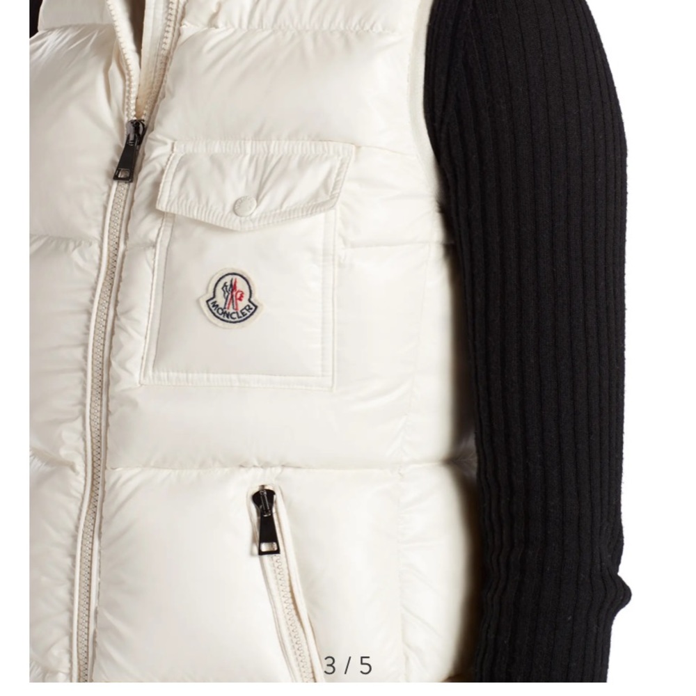 Moncler Balabio Down Puffer Vest with Removable Genuine Fox Fur Trim Hood - Picture 4 of 10
